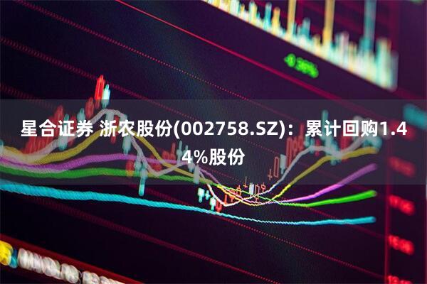 星合证券 浙农股份(002758.SZ)：累计回购1.44%股份